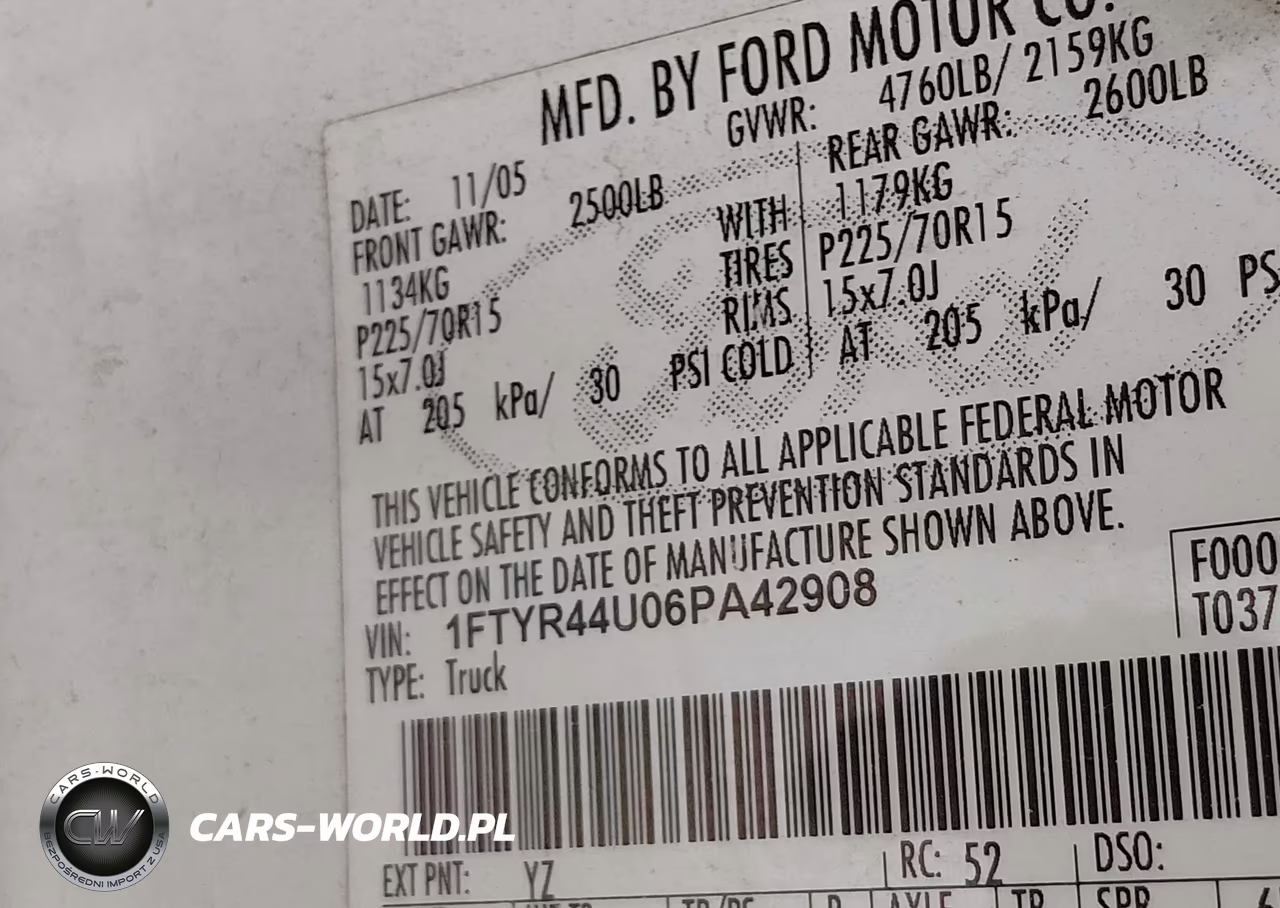 2006 Ford Ranger Sport-Stx-Xlt VIN:1FTYR44U06PA42908 - 9