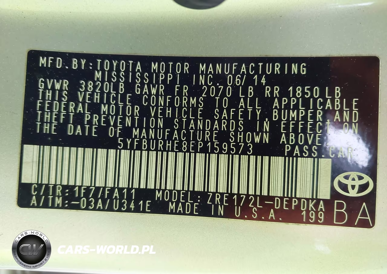 2014 Toyota Corolla L VIN:5YFBURHE8EP159573 - 9