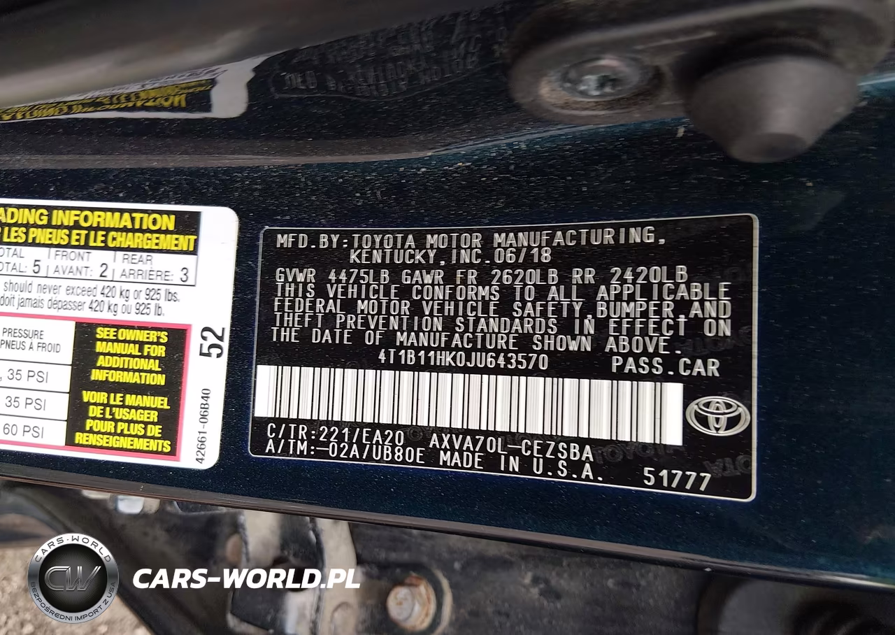 2018 Toyota Camry Se VIN:4T1B11HK0JU643570 - 9