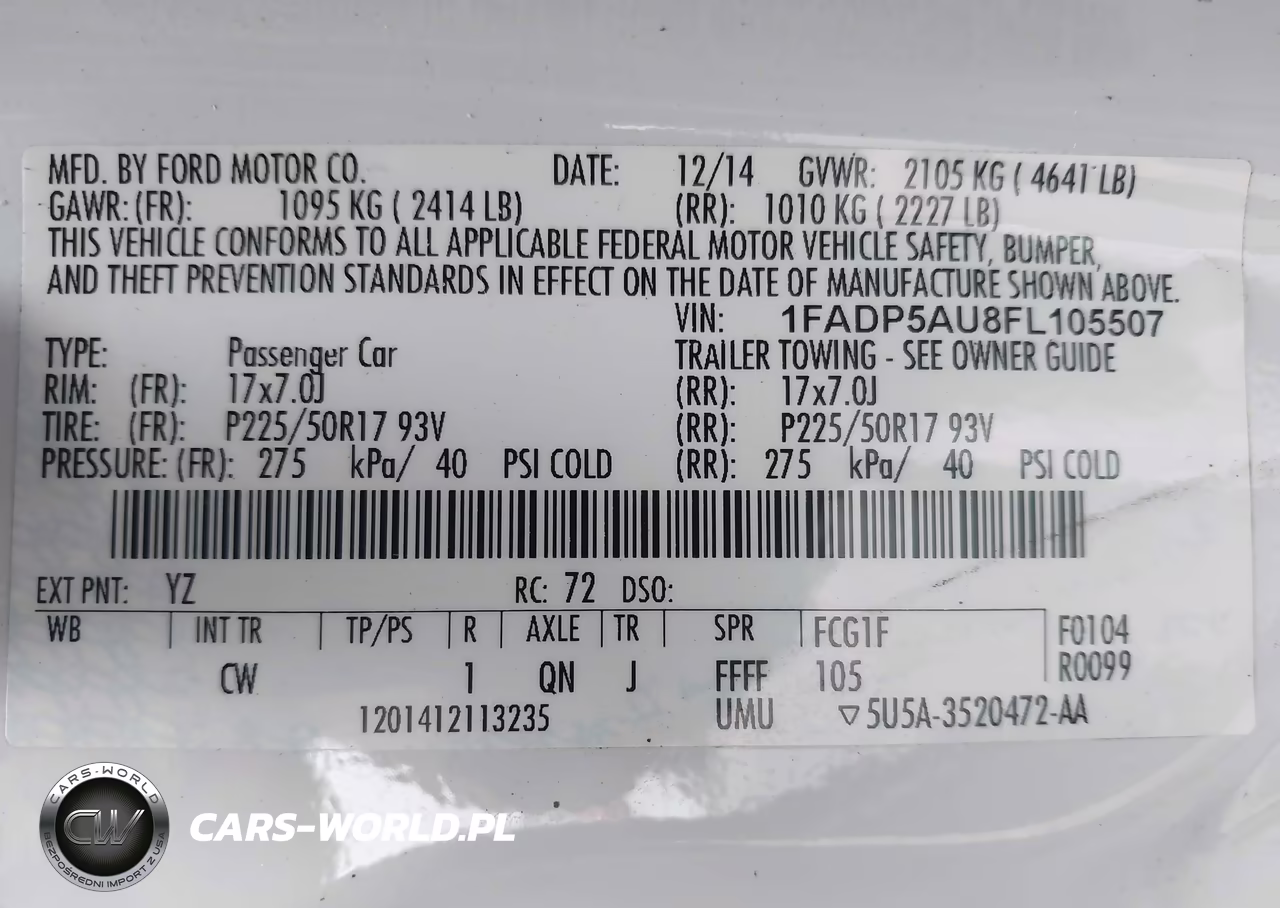 2015 Ford C-Max Hybrid Se VIN:1FADP5AU8FL105507 - 9