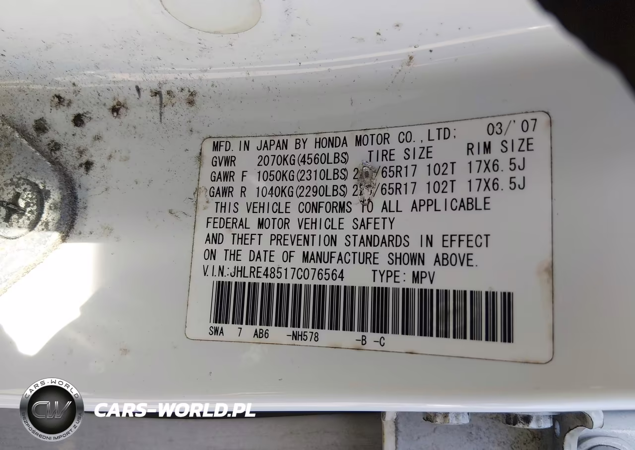2007 Honda Cr-V Ex VIN:JHLRE48517C076564 - 9