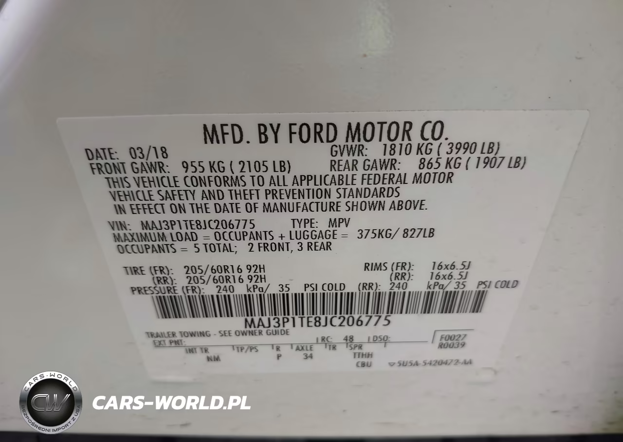 2018 Ford Ecosport Se VIN:MAJ3P1TE8JC206775 - 9