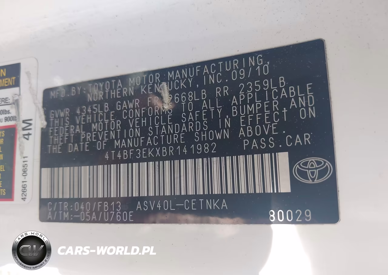 2011 Toyota Camry Le VIN:4T4BF3EKXBR141982 - 9