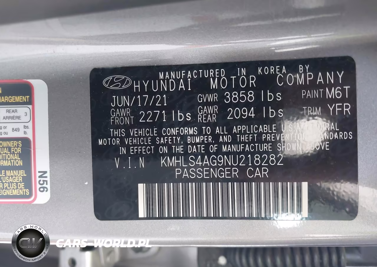 2022 Hyundai Elantra Sel VIN:KMHLS4AG9NU218282 - 9