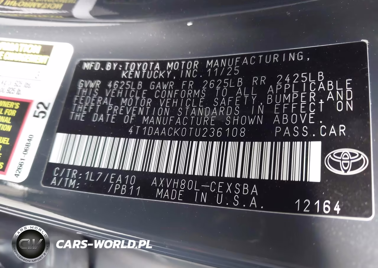 2026 Toyota Camry Se VIN:4T1DAACK0TU236108 - 9