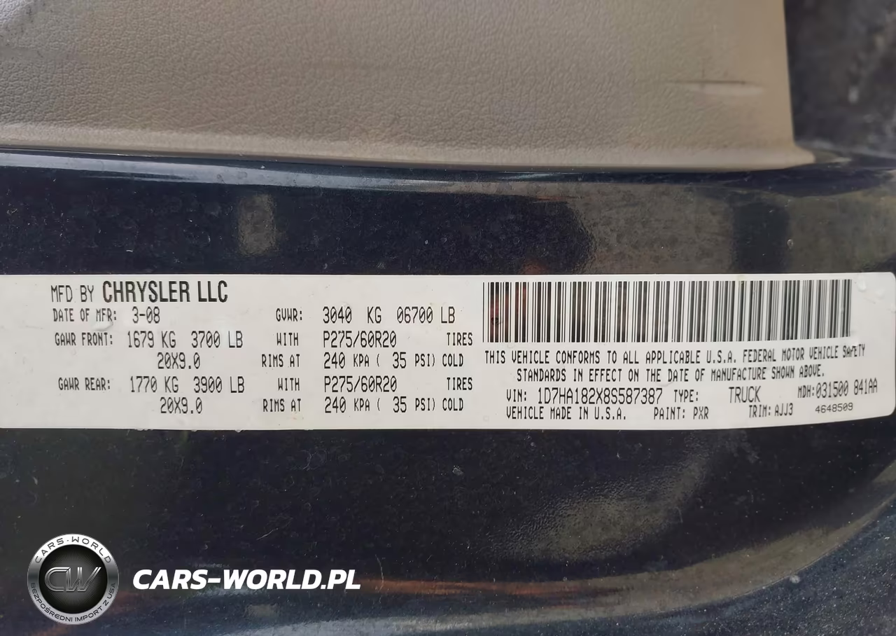 2008 Dodge Ram 1500 Slt VIN:1D7HA182X8S587387 - 9