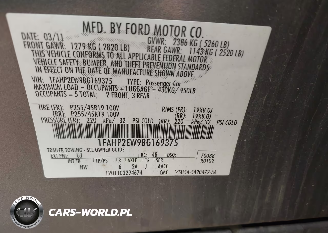 2011 Ford Taurus Sel VIN:1FAHP2EW9BG169375 - 9