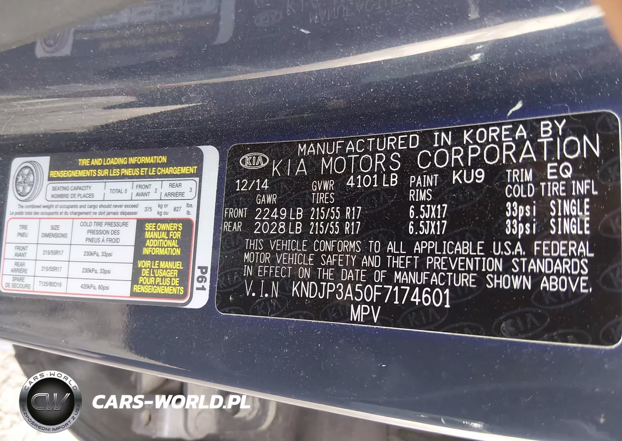 2015 Kia Soul + VIN:KNDJP3A50F7174601 - 9