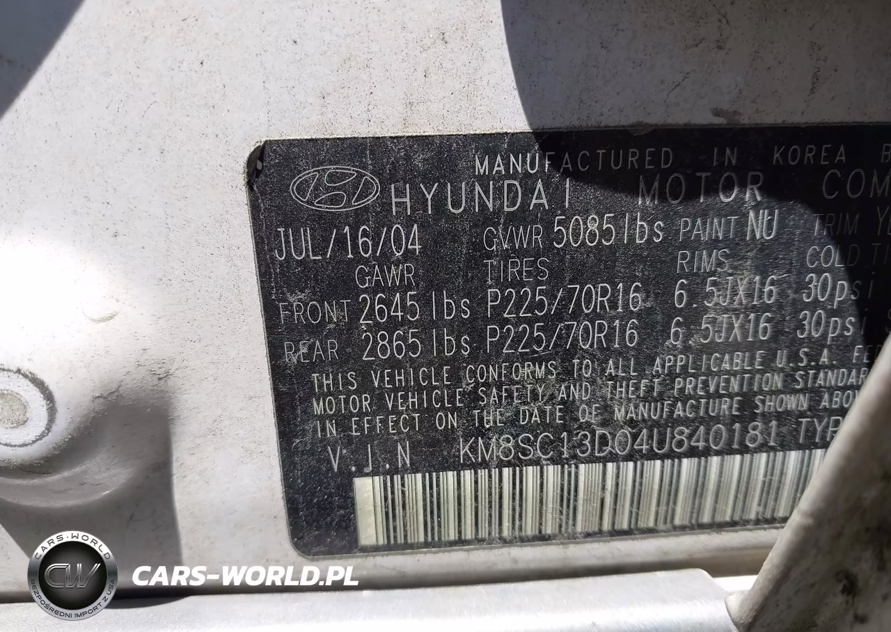 2004 Hyundai Santa Fe Gls VIN:KM8SC13D04U840181 - 9