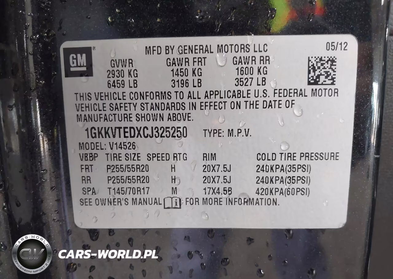 2012 GMC Acadia Denali VIN:1GKKVTEDXCJ325250 - 9