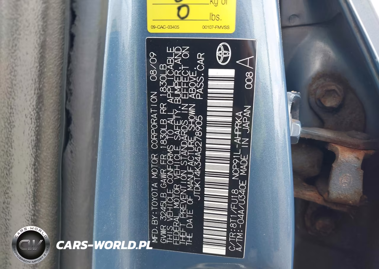 2010 Toyota Yaris VIN:JTDKT4K34A5278905 - 9