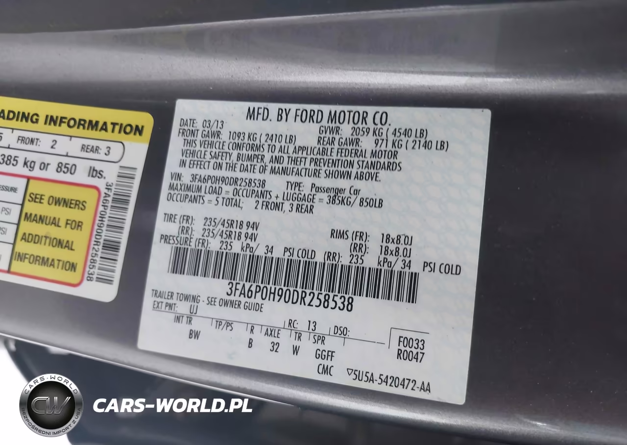2013 Ford Fusion Se VIN:3FA6P0H90DR258538 - 9