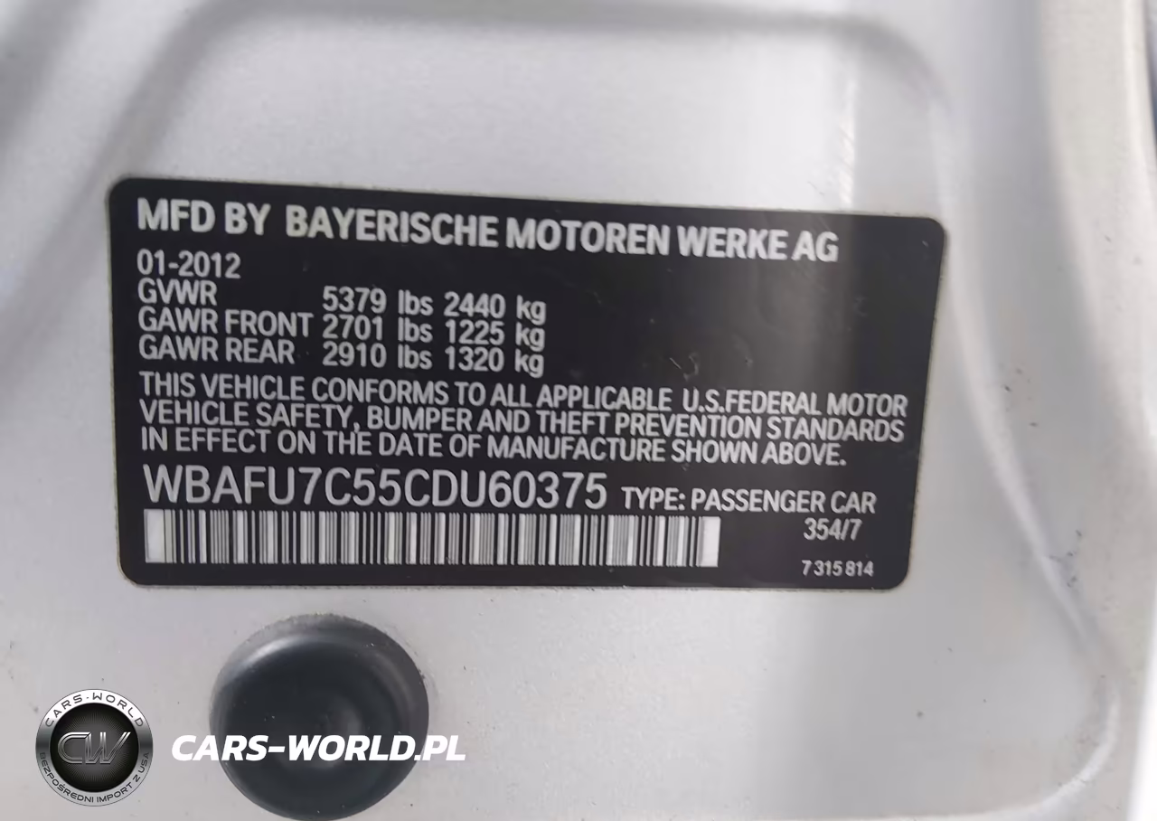 2012 BMW 535I xDrive VIN:WBAFU7C55CDU60375 - 9