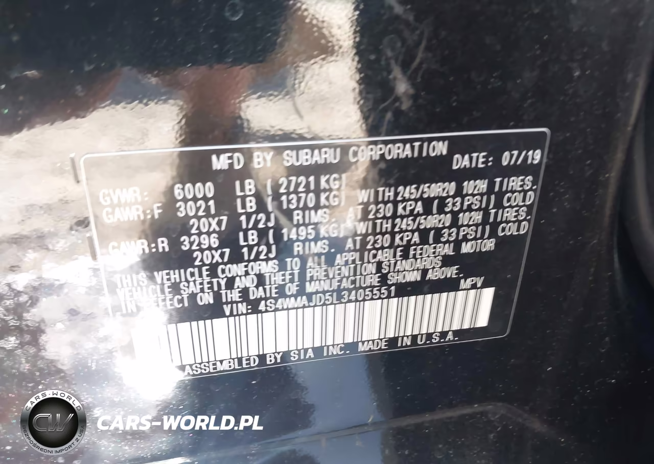 2020 Subaru Ascent Limited VIN:4S4WMAJD5L3405551 - 9