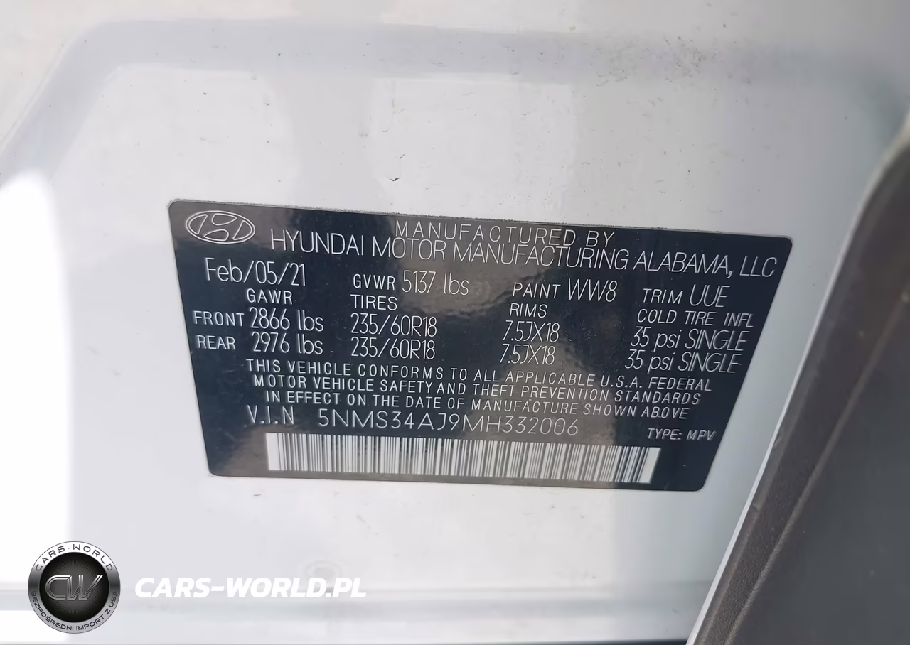 2021 Hyundai Santa Fe Sel VIN:5NMS34AJ9MH332006 - 9