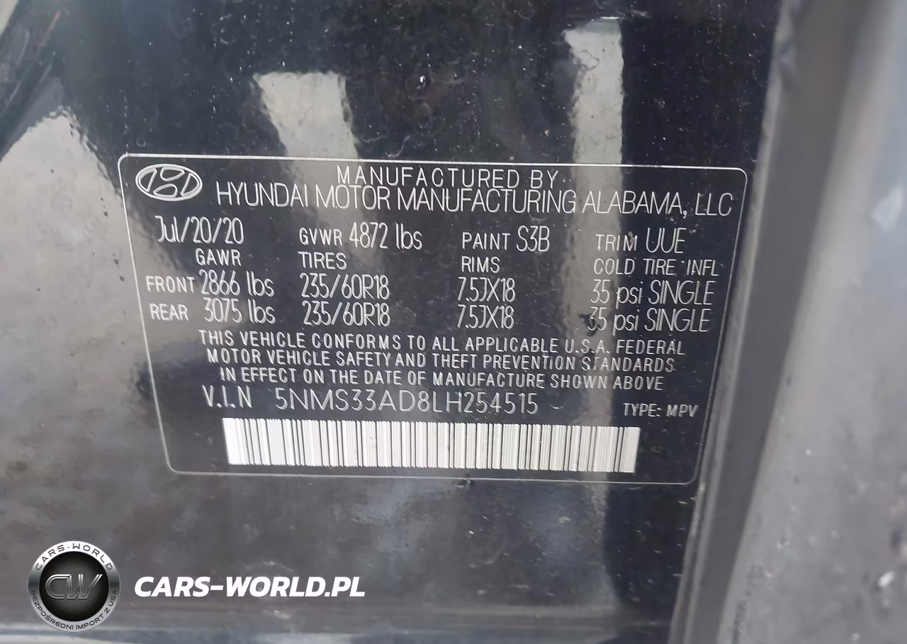 2020 Hyundai Santa Fe Sel VIN:5NMS33AD8LH254515 - 9