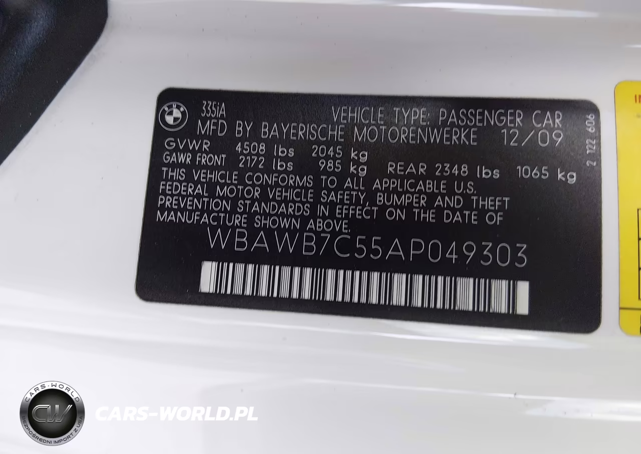 2010 BMW 335I VIN:WBAWB7C55AP049303 - 9