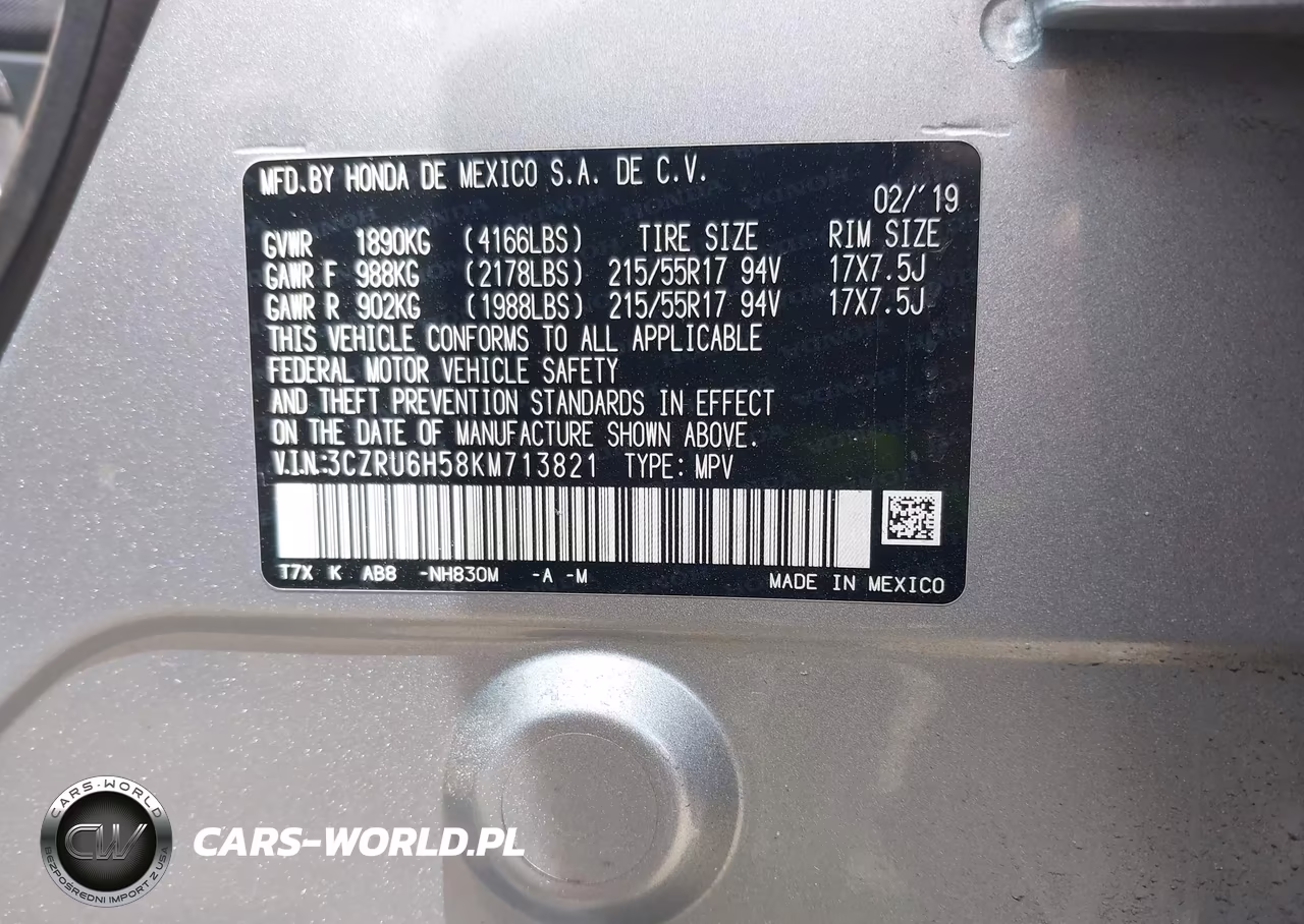 2019 Honda Hr-V Ex VIN:3CZRU6H58KM713821 - 9