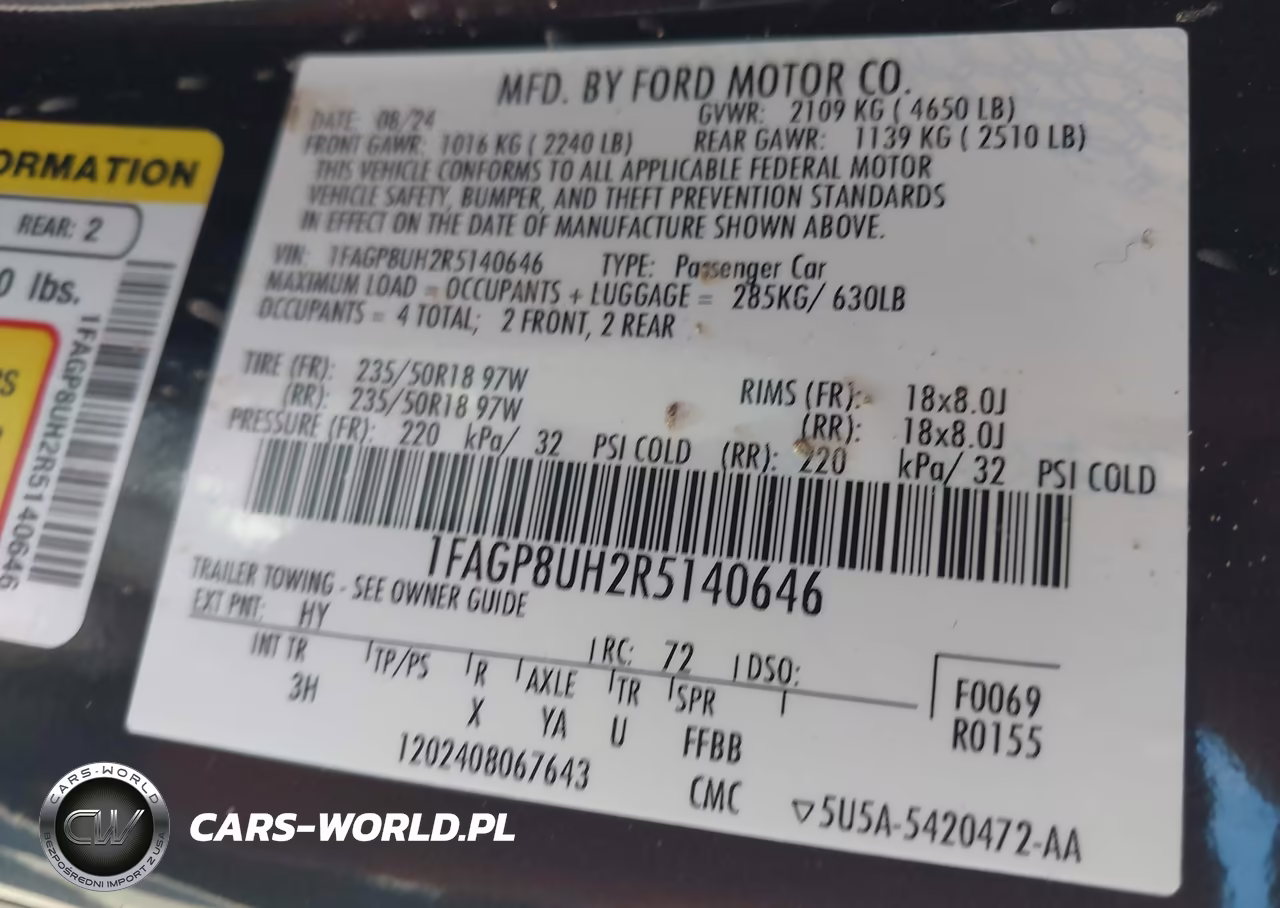 2024 Ford Mustang Ecoboost Premium VIN:1FAGP8UH2R5140646 - 9
