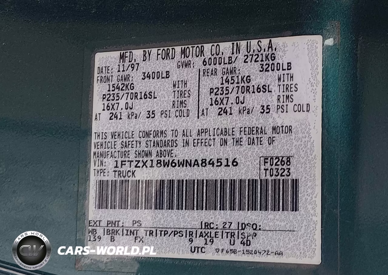 1998 Ford F-150 Lariat-Standard-Xl-Xlt VIN:1FTZX18W6WNA84516 - 9