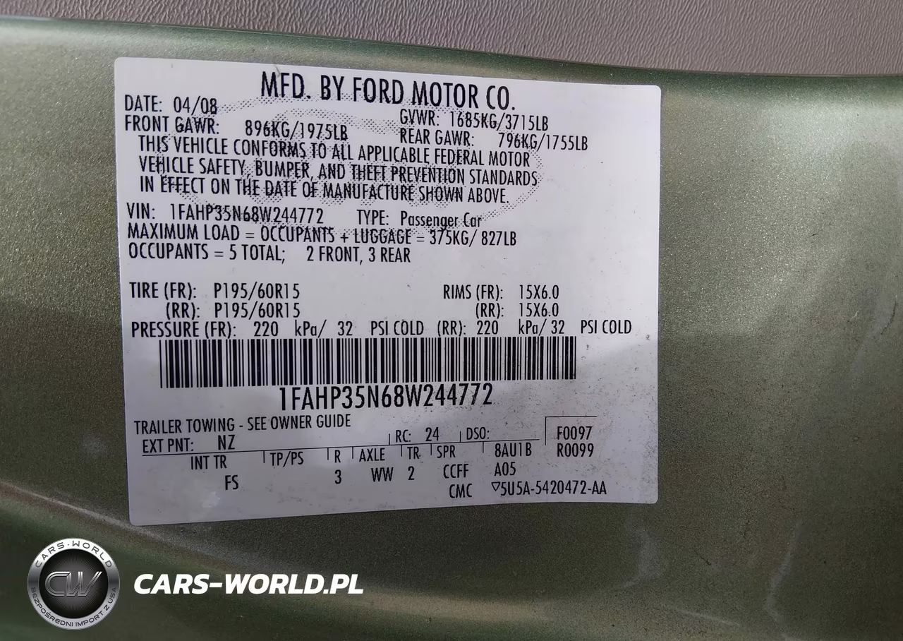 2008 Ford Focus Se-Ses VIN:1FAHP35N68W244772 - 9
