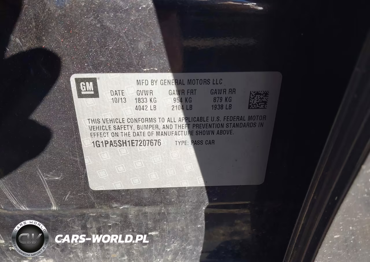 2014 Chevrolet Cruze Ls Auto VIN:1G1PA5SH1E7207676 - 9