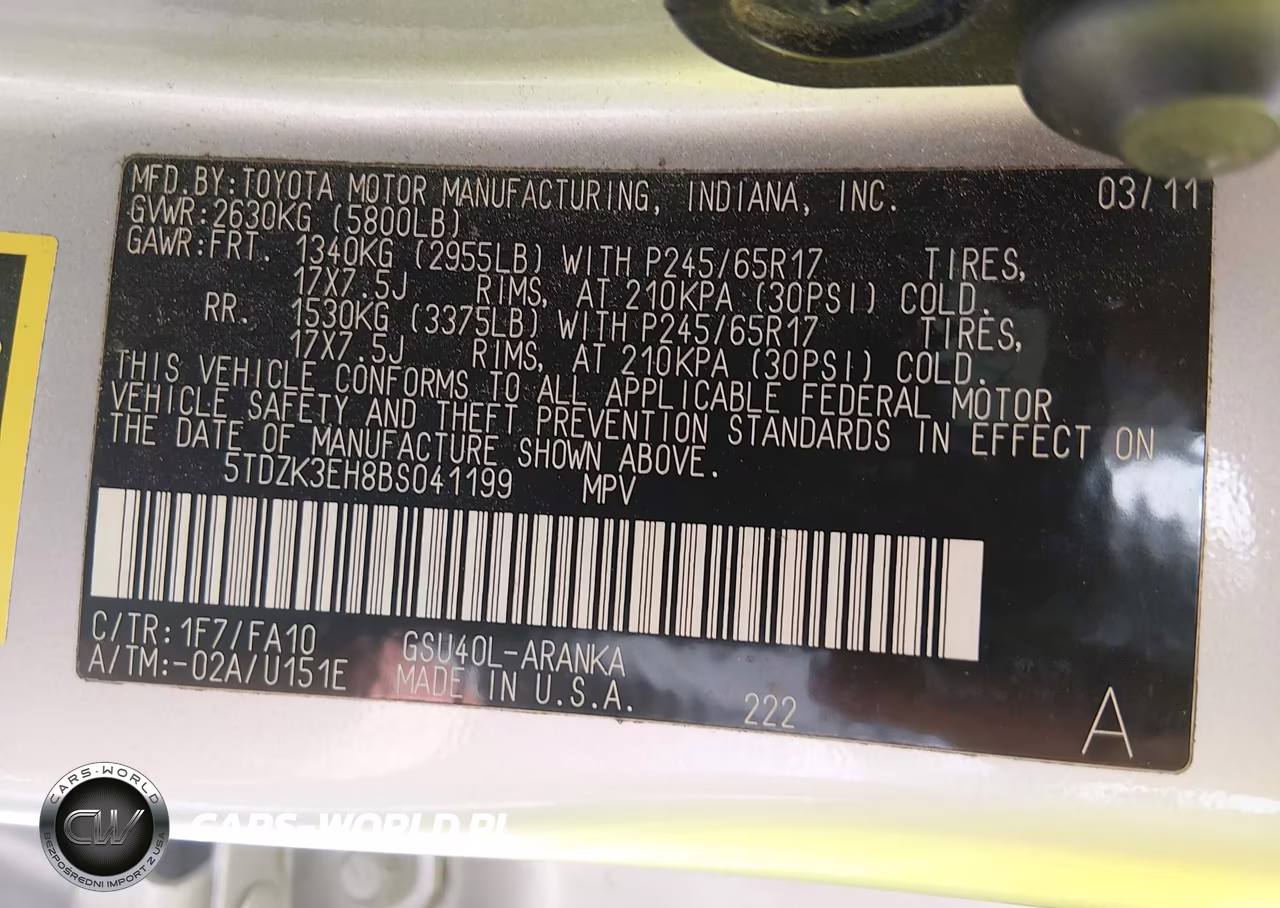 2011 Toyota Highlander Base V6 VIN:5TDZK3EH8BS041199 - 9