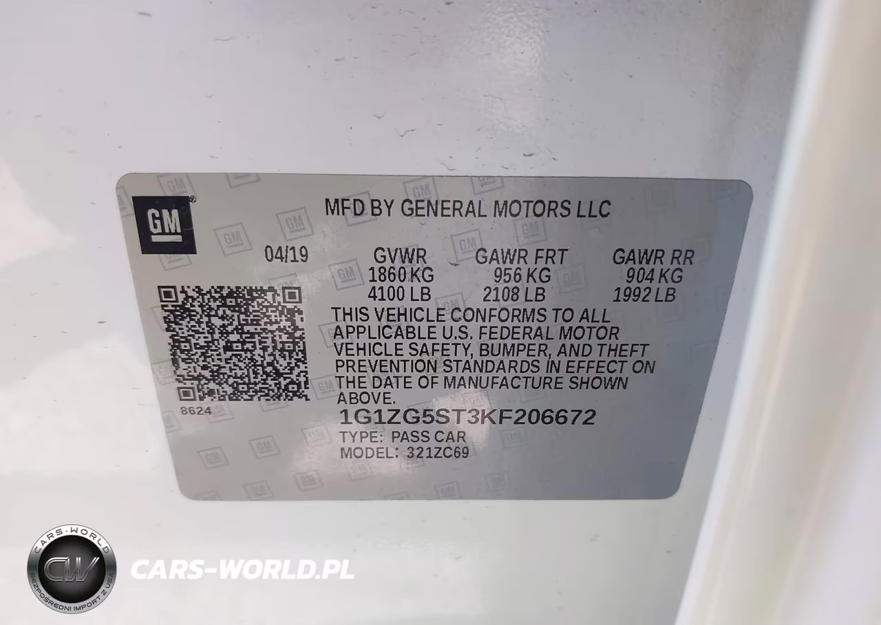 2019 Chevrolet Malibu Rs VIN:1G1ZG5ST3KF206672 - 9