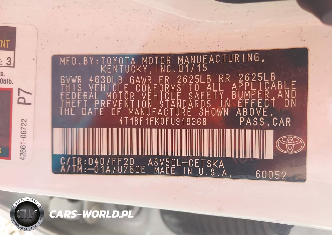 2015 Toyota Camry Se VIN:4T1BF1FK0FU919368 - 9