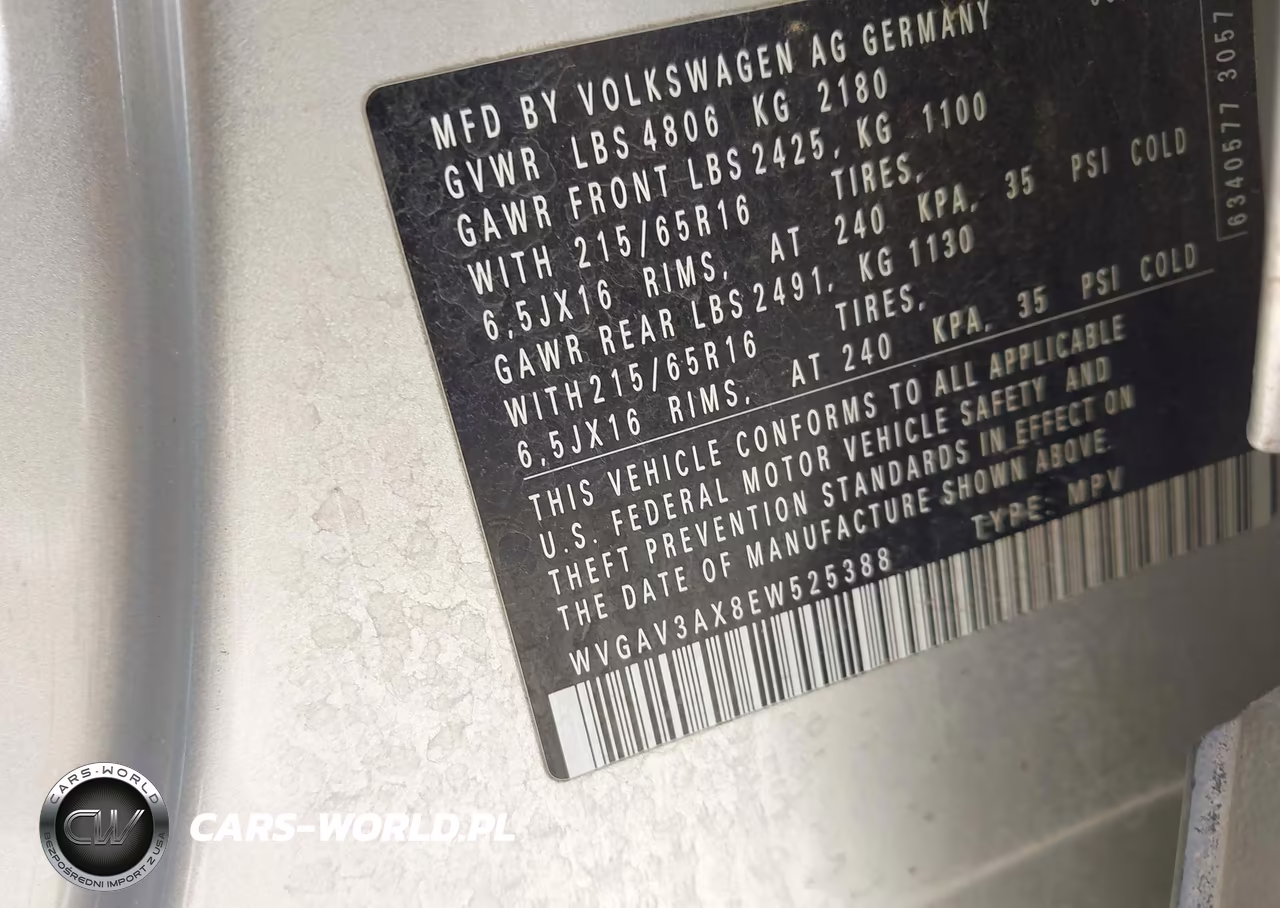 2014 Volkswagen Tiguan S VIN:WVGAV3AX8EW525388 - 9