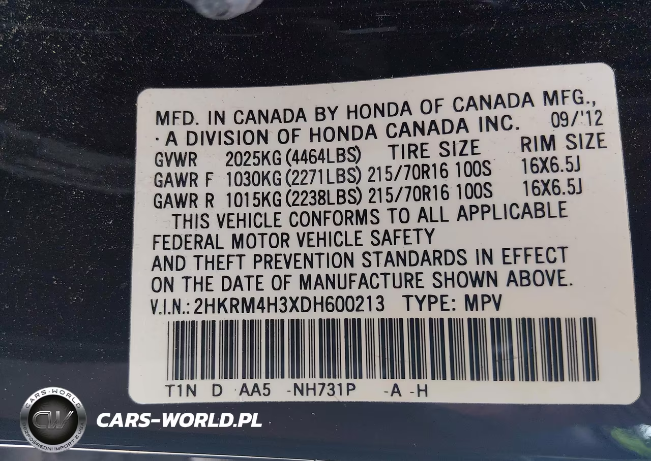 2013 Honda Cr-V Lx VIN:2HKRM4H3XDH600213 - 9