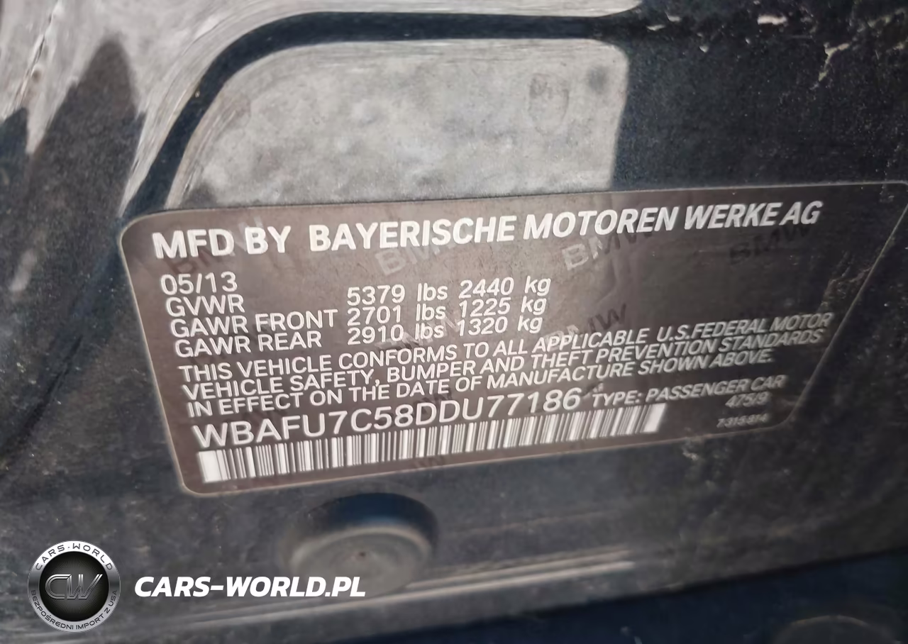 2013 BMW 535I xDrive VIN:WBAFU7C58DDU77186 - 9