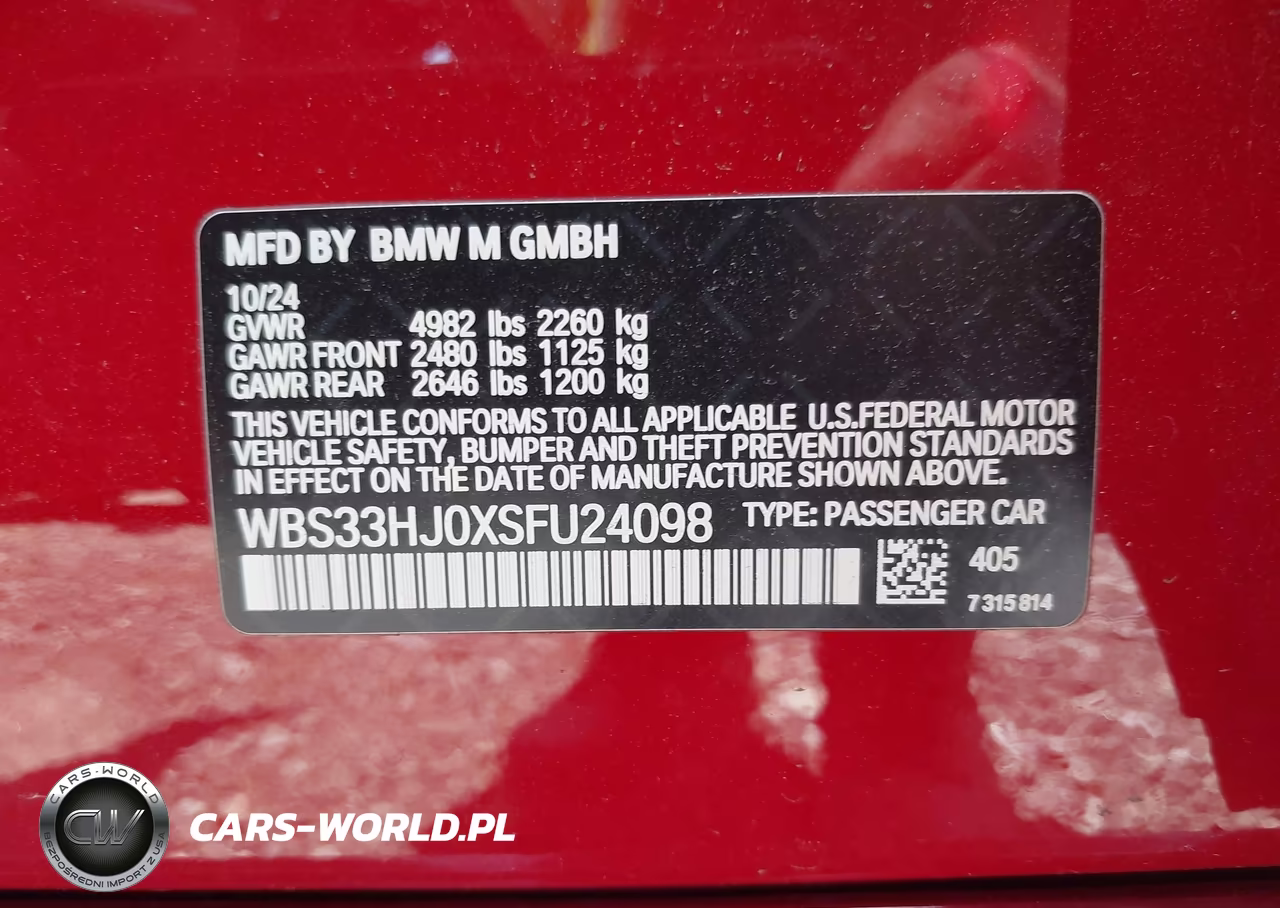 2025 BMW M3 Competition xDrive VIN:WBS33HJ0XSFU24098 - 9