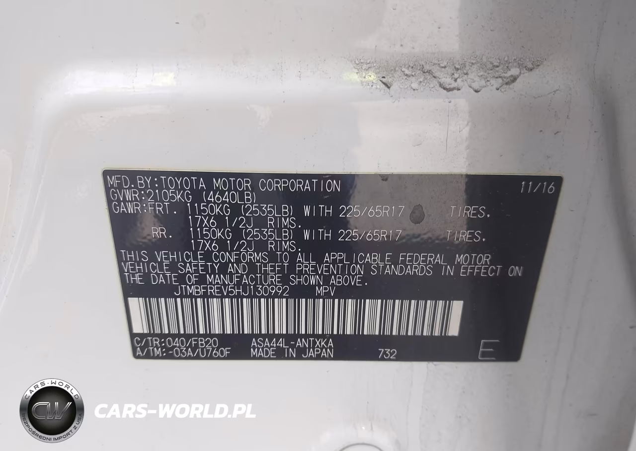 2017 Toyota Rav4 Le VIN:JTMBFREV5HJ130992 - 9