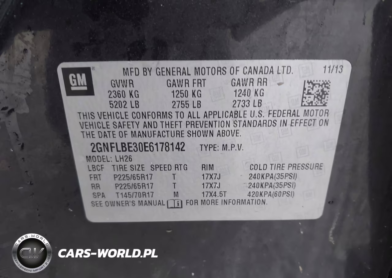 2014 Chevrolet Equinox 1Lt VIN:2GNFLBE30E6178142 - 9