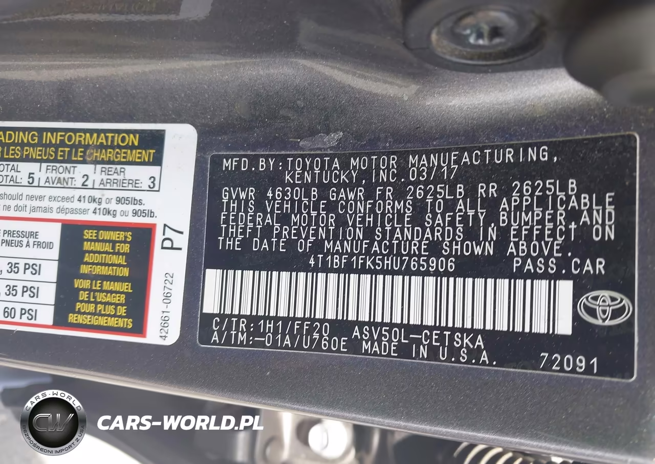 2017 Toyota Camry Se VIN:4T1BF1FK5HU765906 - 9