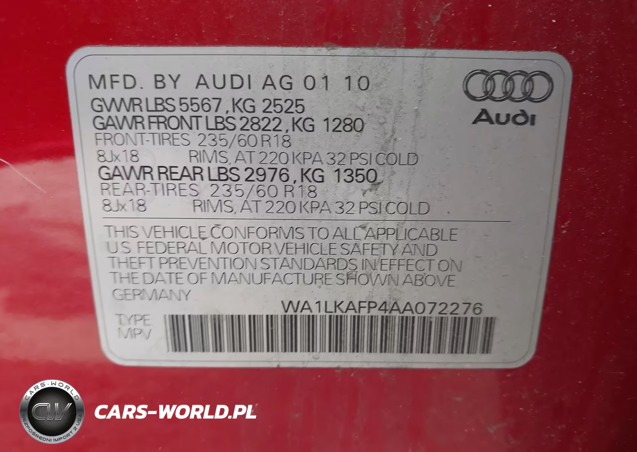2010 Audi Q5 3.2 Premium VIN:WA1LKAFP4AA072276 - 9