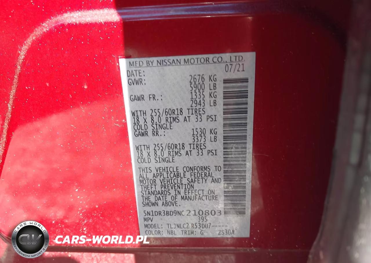 2022 Nissan Pathfinder Sv 4Wd VIN:5N1DR3BD9NC210803 - 9