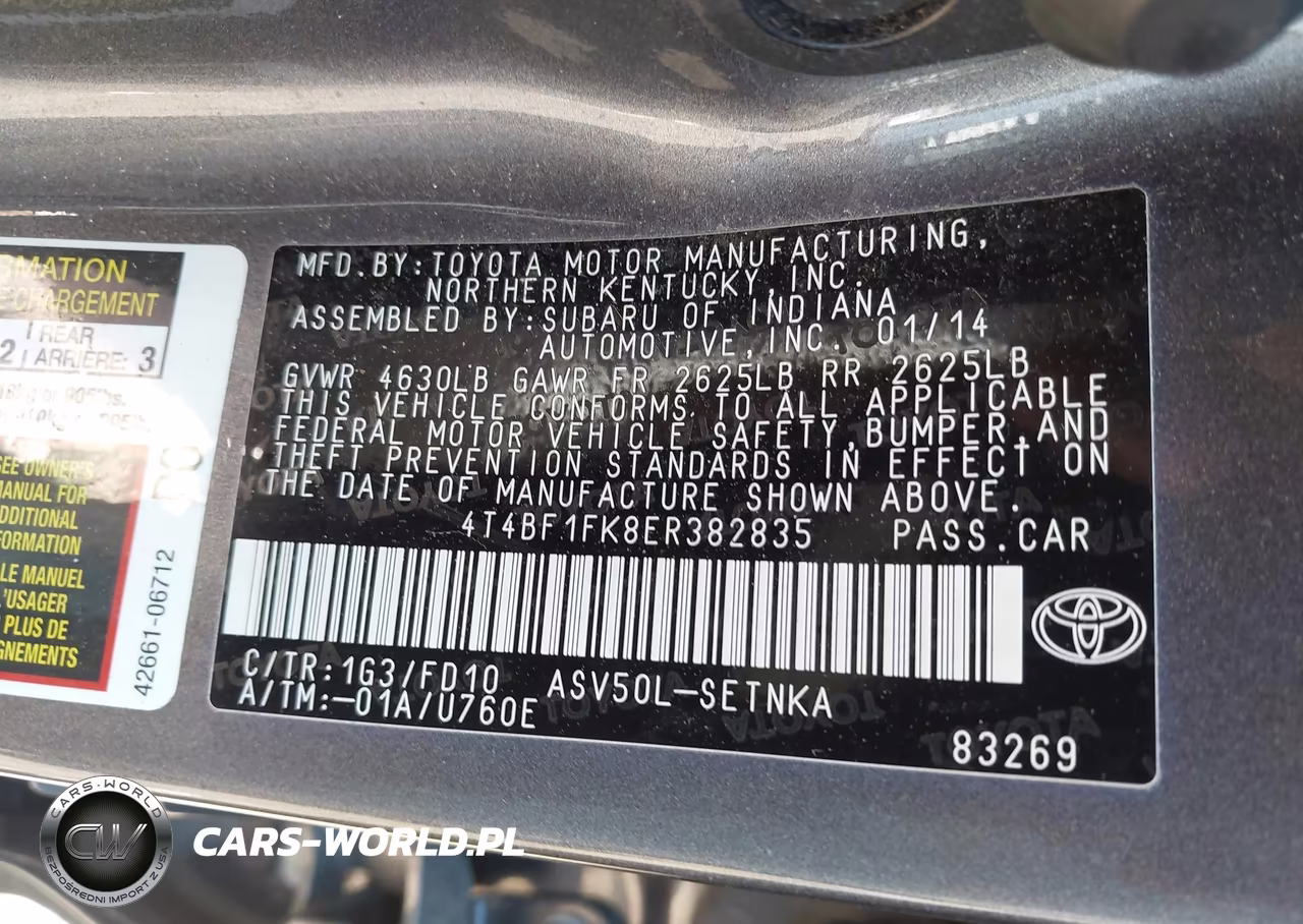 2014 Toyota Camry Le VIN:4T4BF1FK8ER382835 - 9