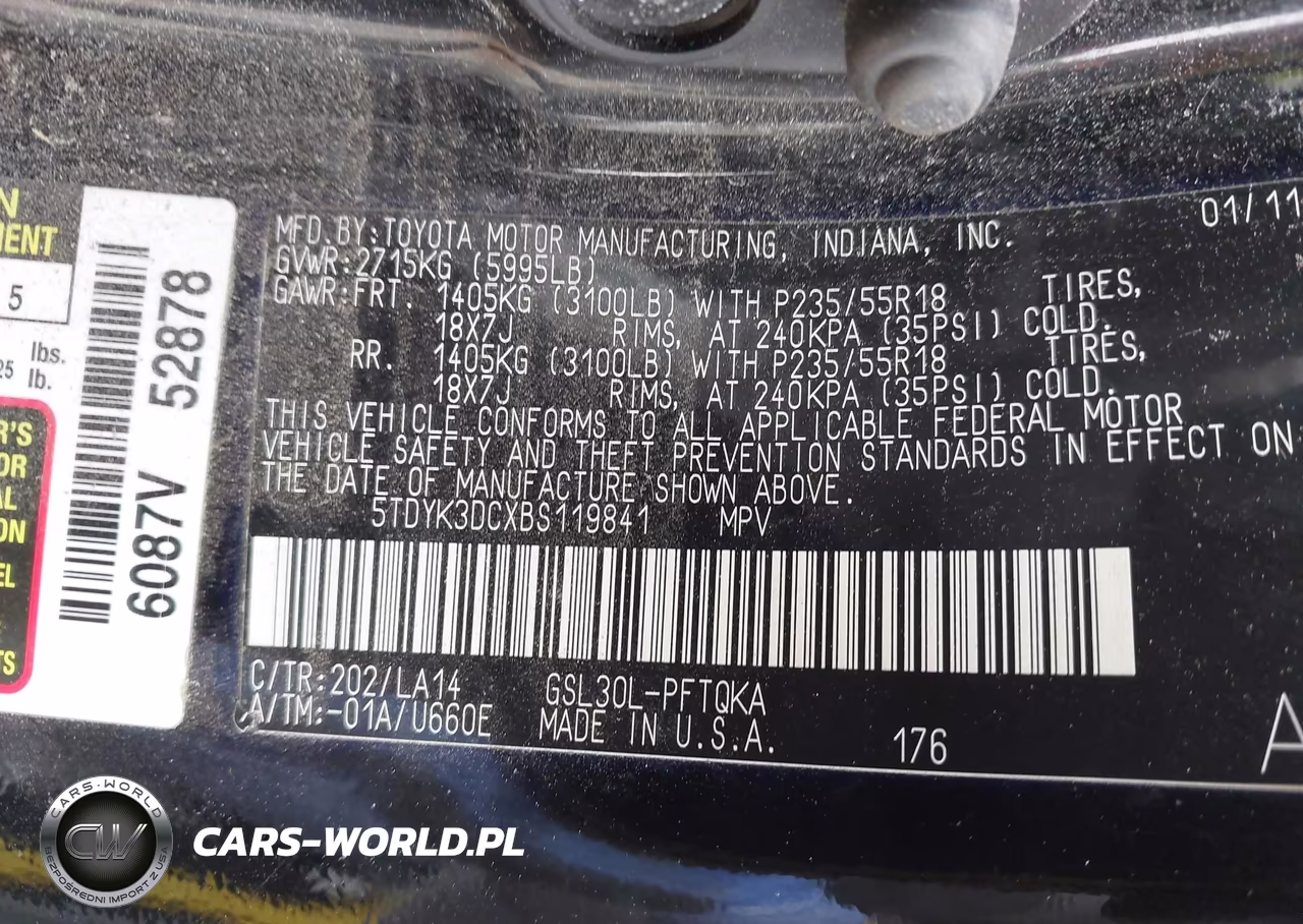 2011 Toyota Sienna Limited V6 VIN:5TDYK3DCXBS119841 - 9