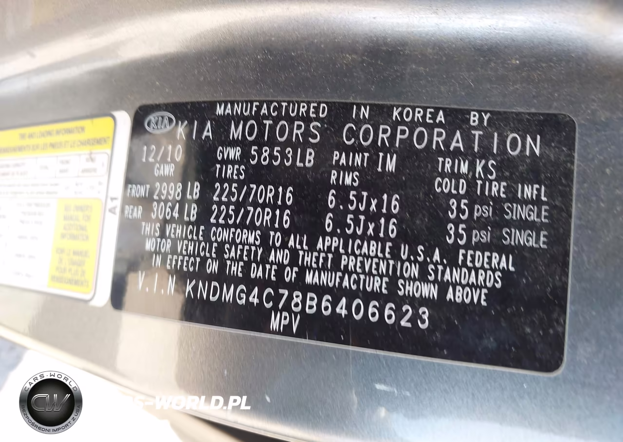 2011 Kia Sedona Lx VIN:KNDMG4C78B6406623 - 9