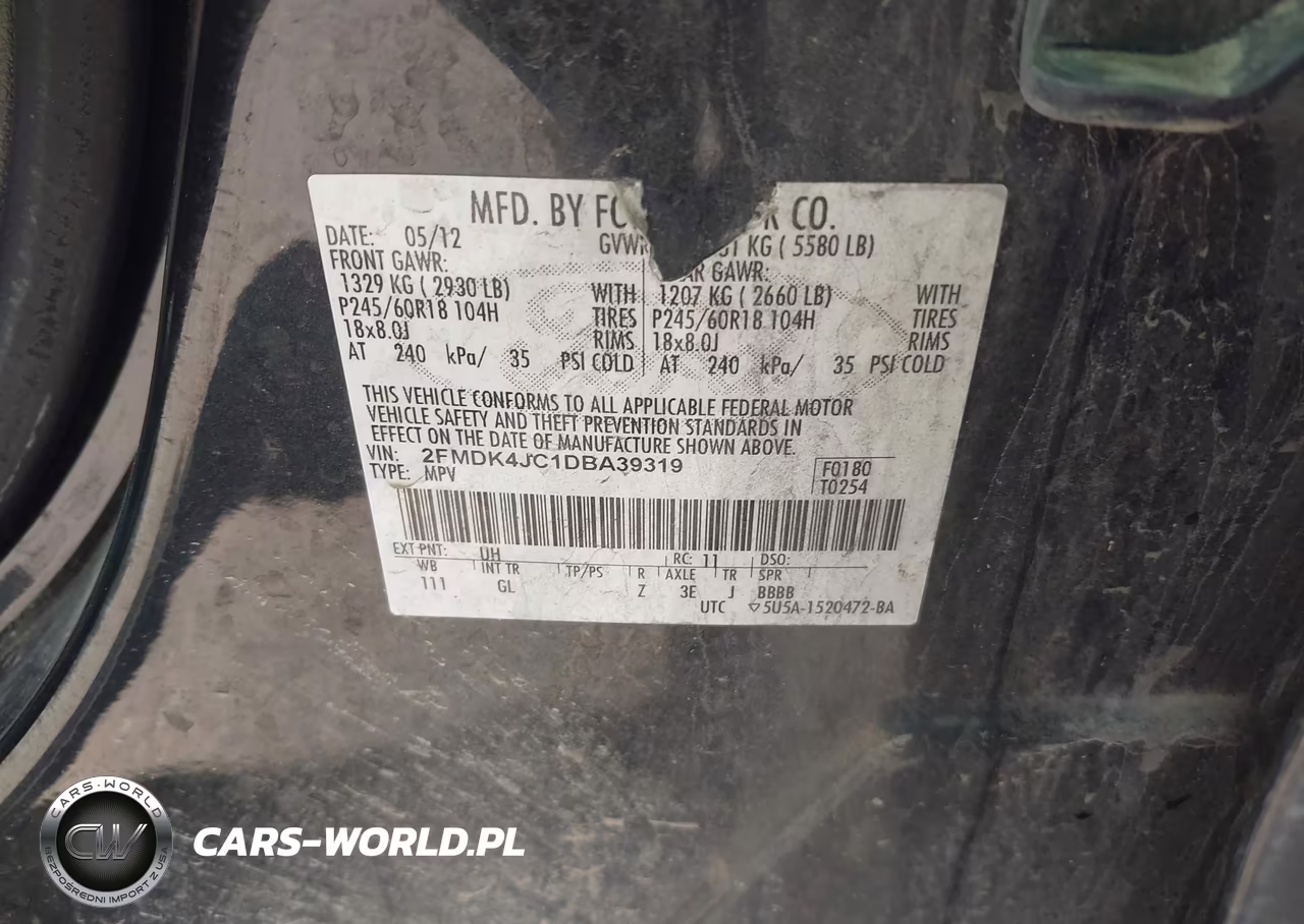 2013 Ford Edge Sel VIN:2FMDK4JC1DBA39319 - 9