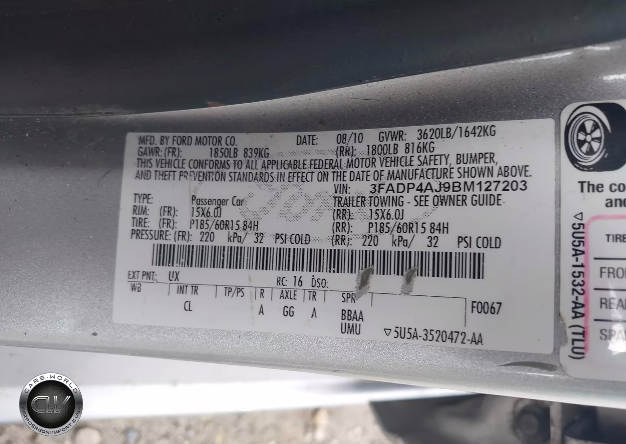 2011 Ford Fiesta S VIN:3FADP4AJ9BM127203 - 9