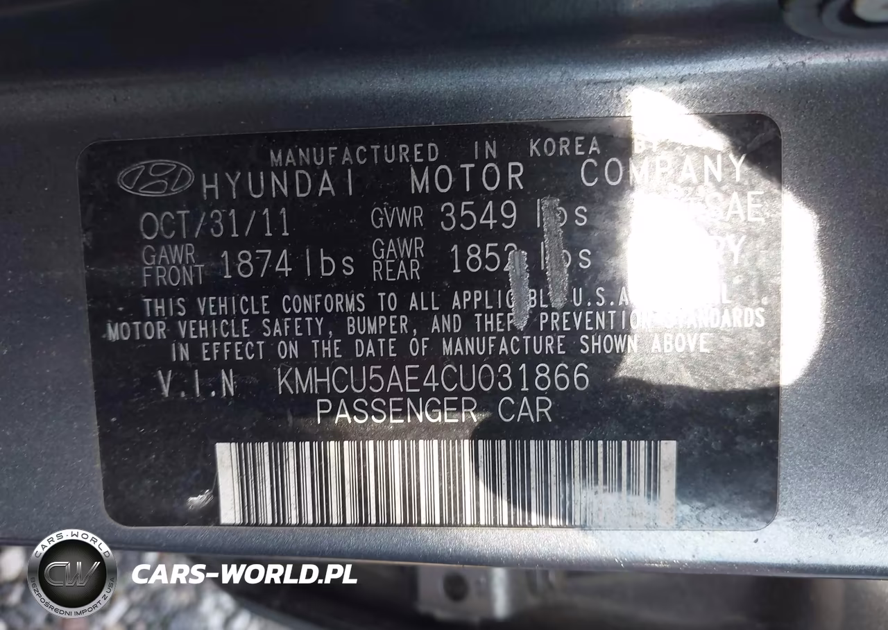 2012 Hyundai Accent Se VIN:KMHCU5AE4CU031866 - 9