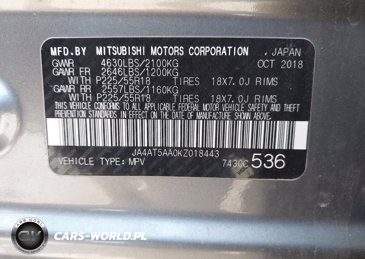 2019 Mitsubishi Eclipse Cross Sel VIN:JA4AT5AA0KZ018443 - 9