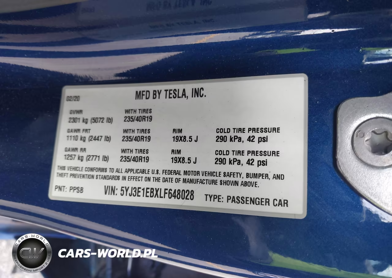 2020 Tesla Model 3 Long Range Dual Motor All-Wheel Drive VIN:5YJ3E1EBXLF648028 - 9