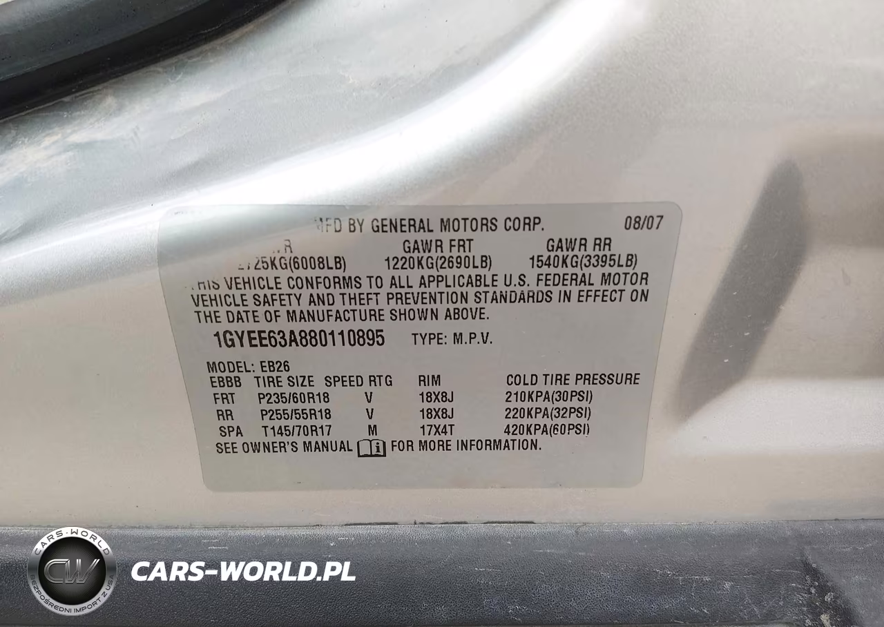 2008 Cadillac Srx V8 VIN:1GYEE63A880110895 - 9