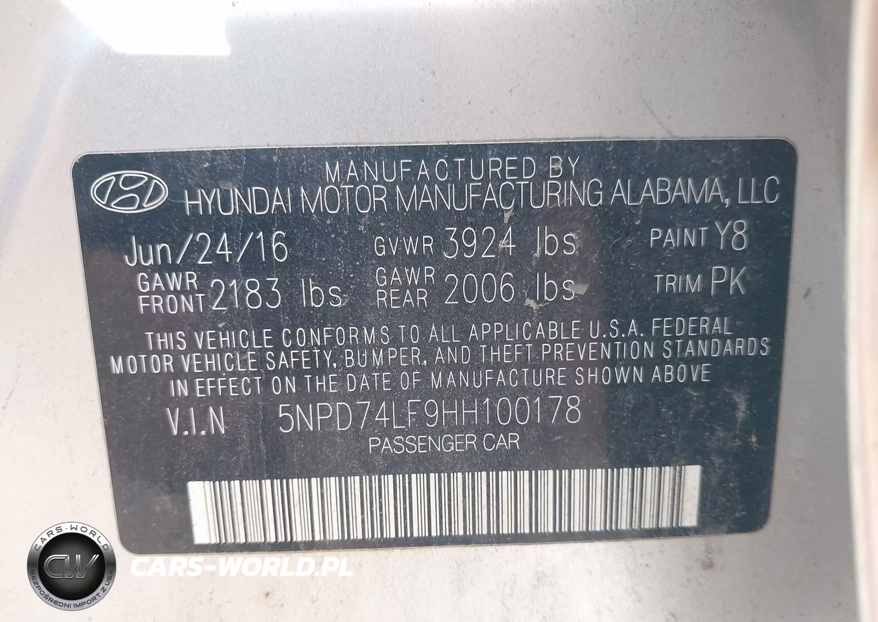 2017 Hyundai Elantra Se VIN:5NPD74LF9HH100178 - 9