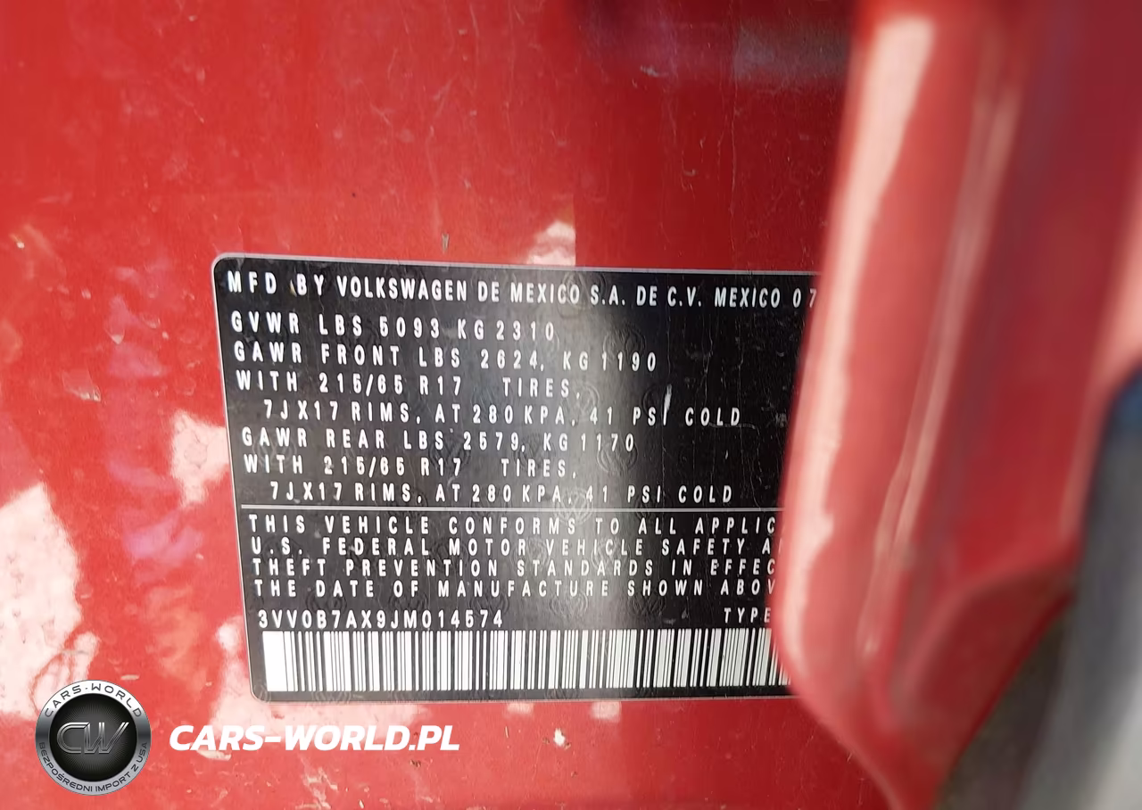 2018 Volkswagen Tiguan 2.0T S VIN:3VV0B7AX9JM014574 - 9