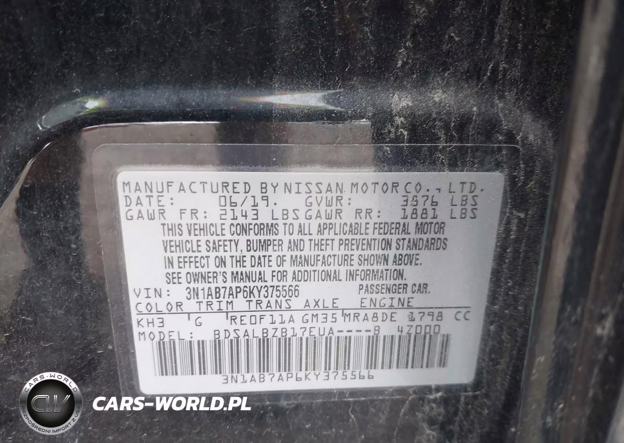 2019 Nissan Sentra S VIN:3N1AB7AP6KY375566 - 9